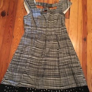 Theory black and white plaid dress